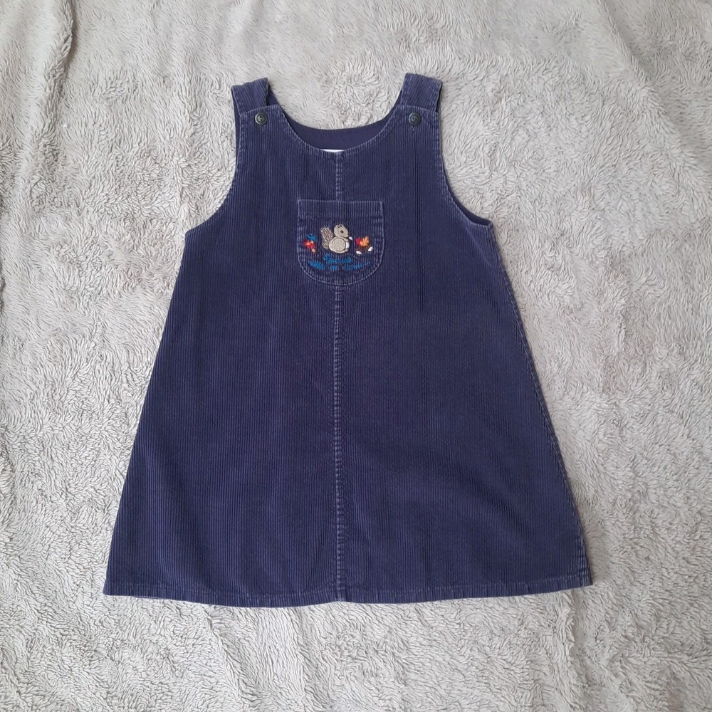 Vtg Carter's Corduroy Jumper Dress Size 6 Month Purple Fall